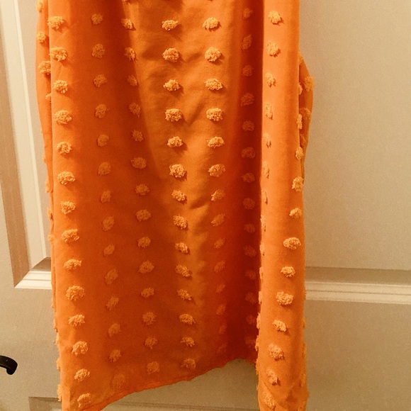 Swag Style: LOTUS BOSS SHINE- XL orange textured halter tunic blouse - Picture 2 of 2